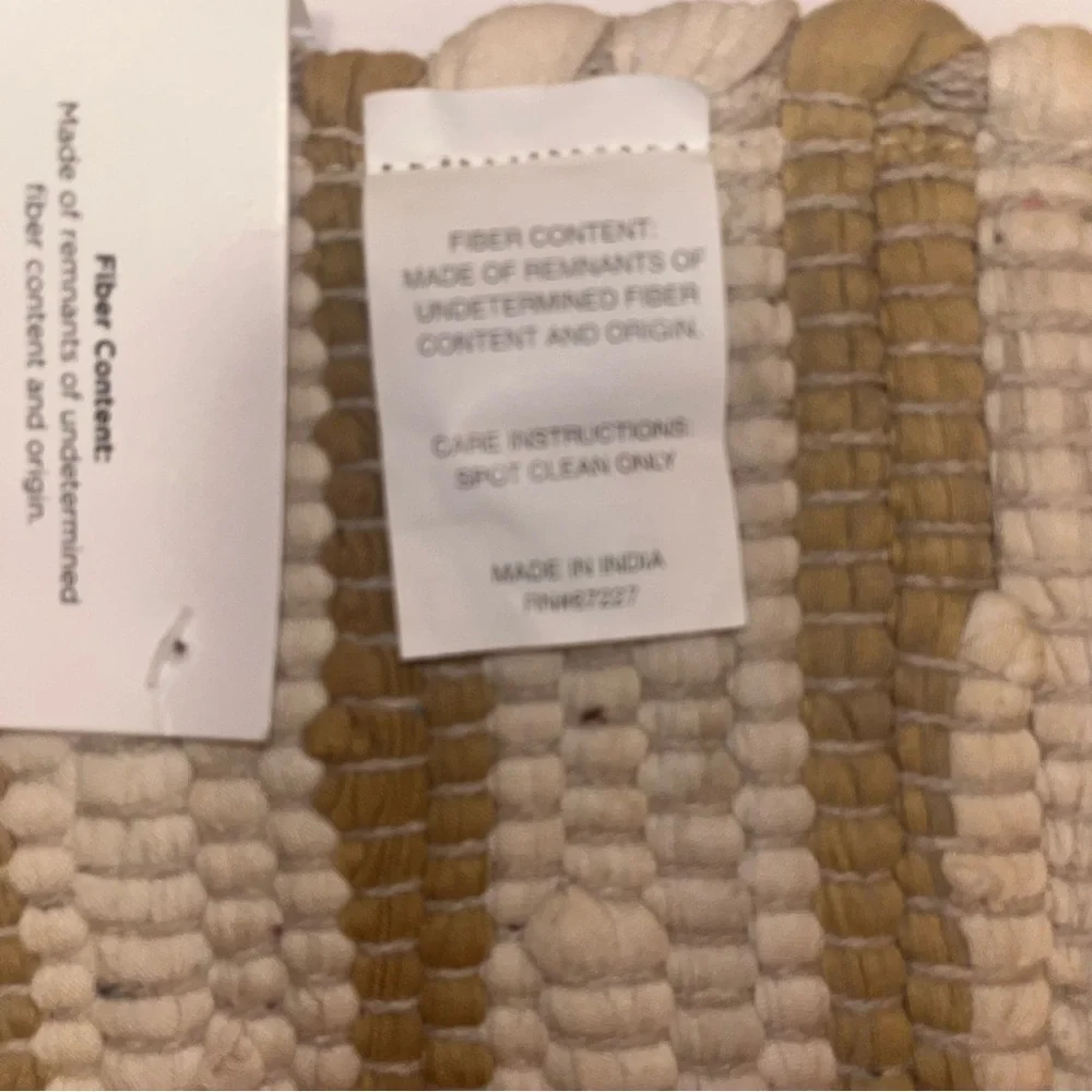 Chindi‎ Striped Tan and Cream Rug 20”x30”
